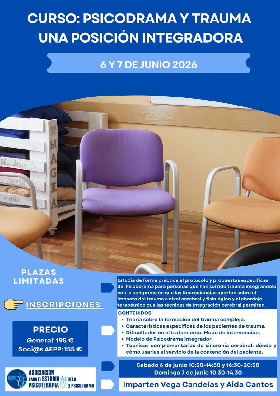 Cartel del curso Psicodrama y Trauma. Una posición integradora